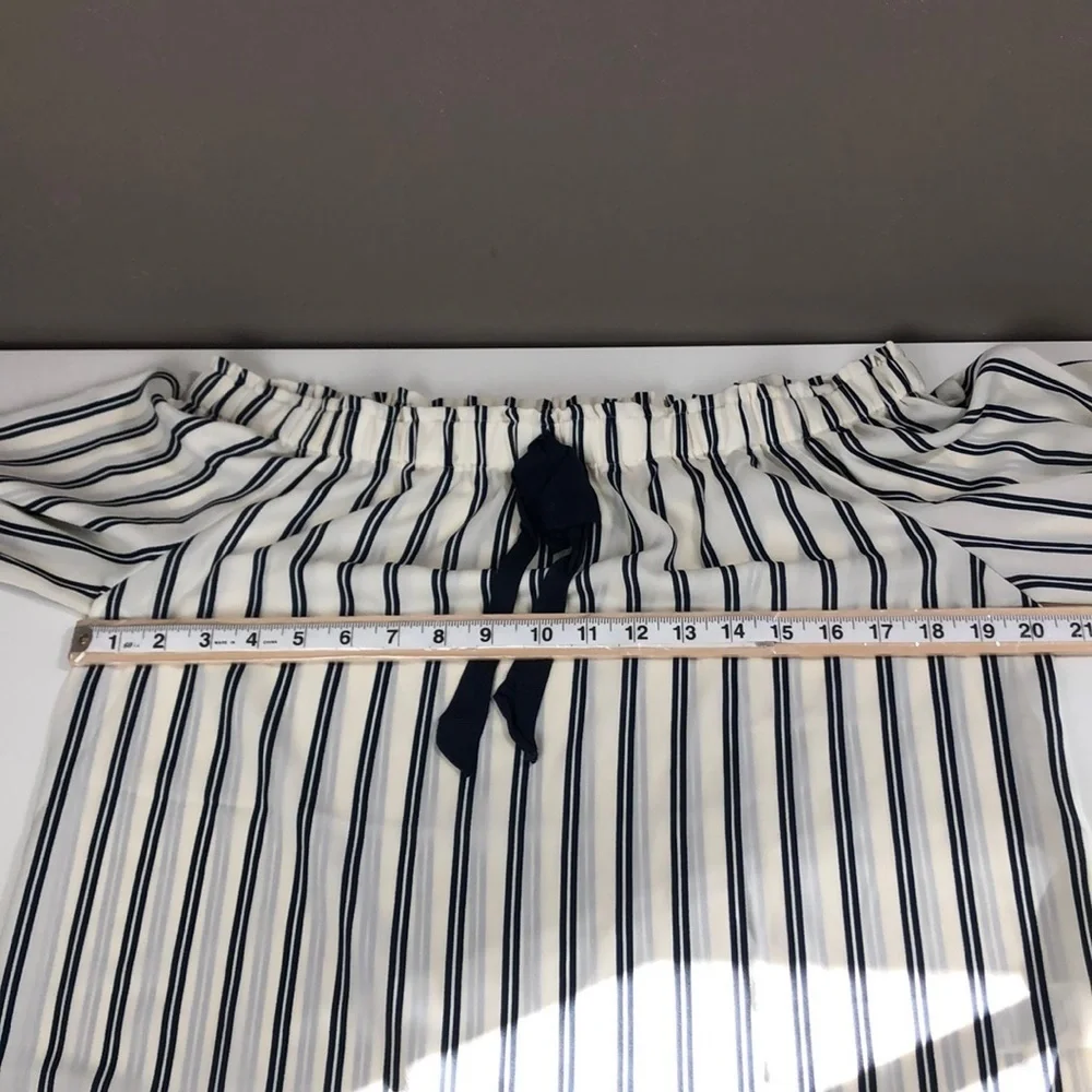 Mercantile by J.Crew Stripped Off Shoulder Bow Blouse Small